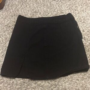 Princess Polly denim Black Mini Skirt with Side Zipper